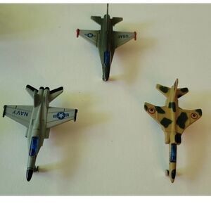 Military Jet Toy Set Of 3 - Green, Gray, Tan